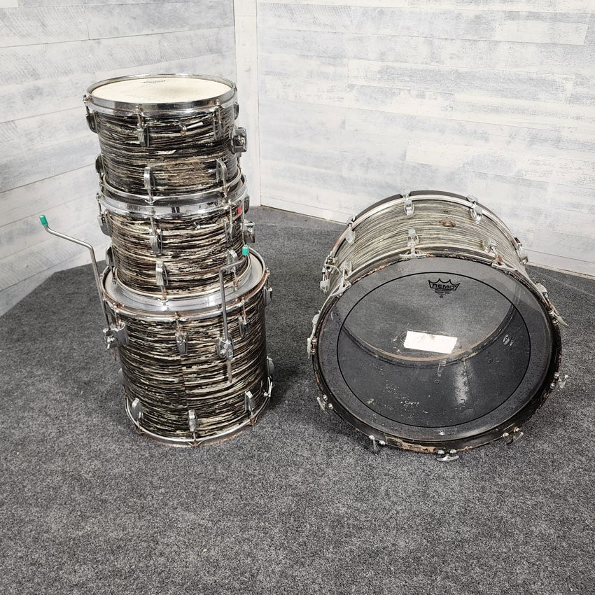 Used Vintage Ludwig '60s Drum Set Black Oyster - Poor - Drum Center Of Portsmouth