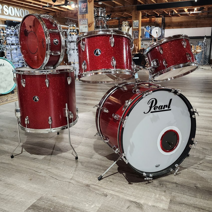 Used A 5pc Drum Set Red Sparkle - Good - Drum Center Of Portsmouth