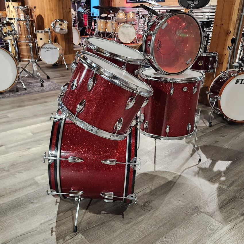 Used A 5pc Drum Set Red Sparkle - Good - Drum Center Of Portsmouth