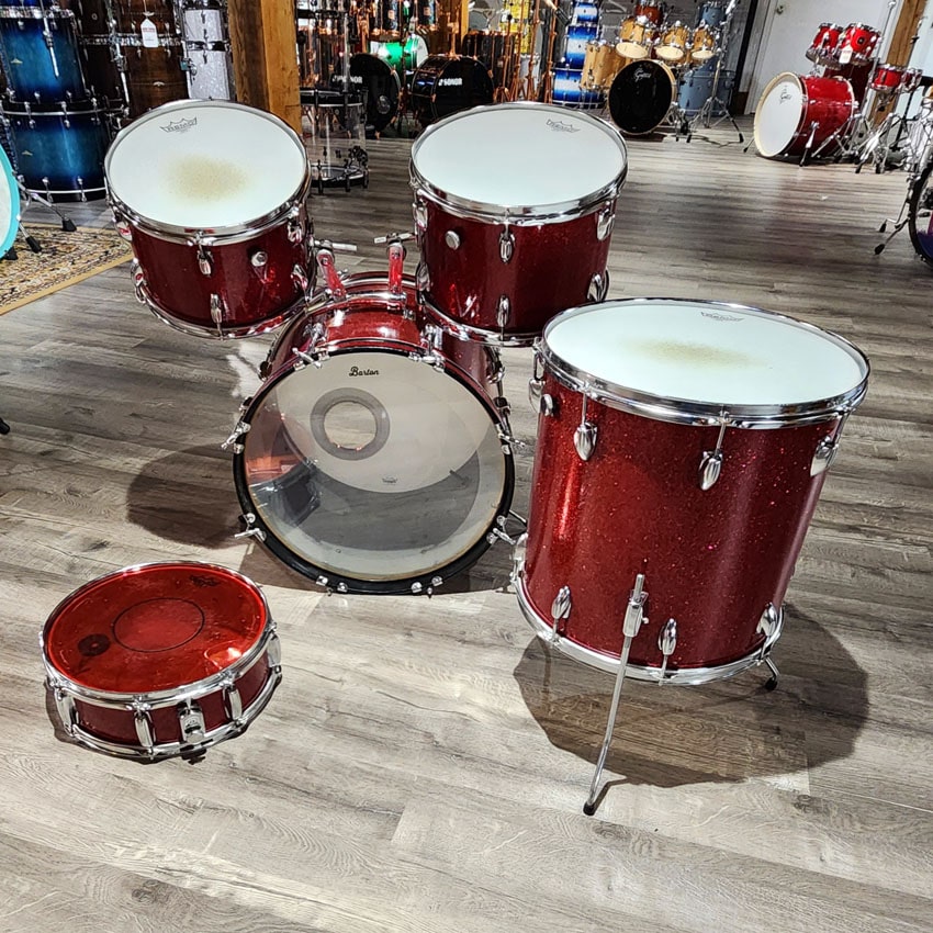 Used A 5pc Drum Set Red Sparkle - Good - Drum Center Of Portsmouth