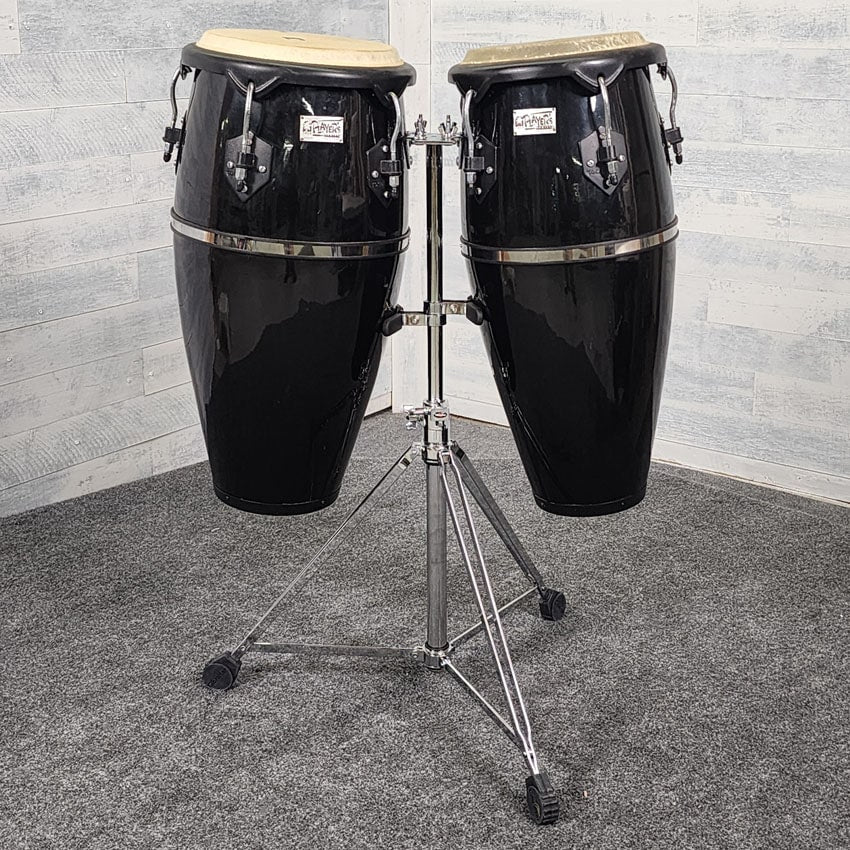 Used Toca Players Series Congas Black w/Stand - Good - Drum Center Of Portsmouth