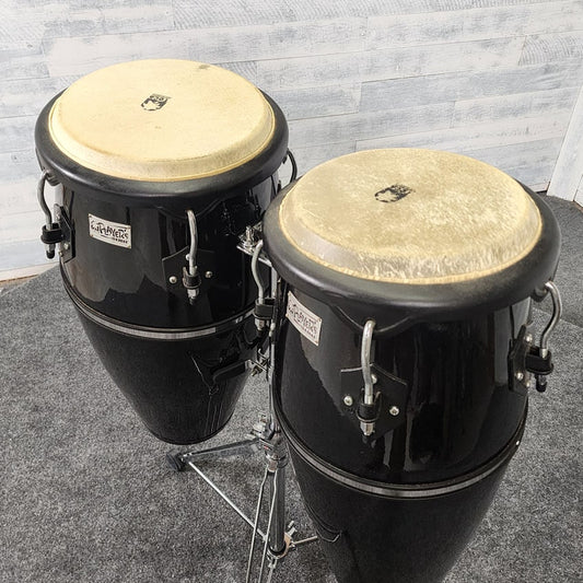 Used Toca Players Series Congas Black w/Stand - Good - Drum Center Of Portsmouth