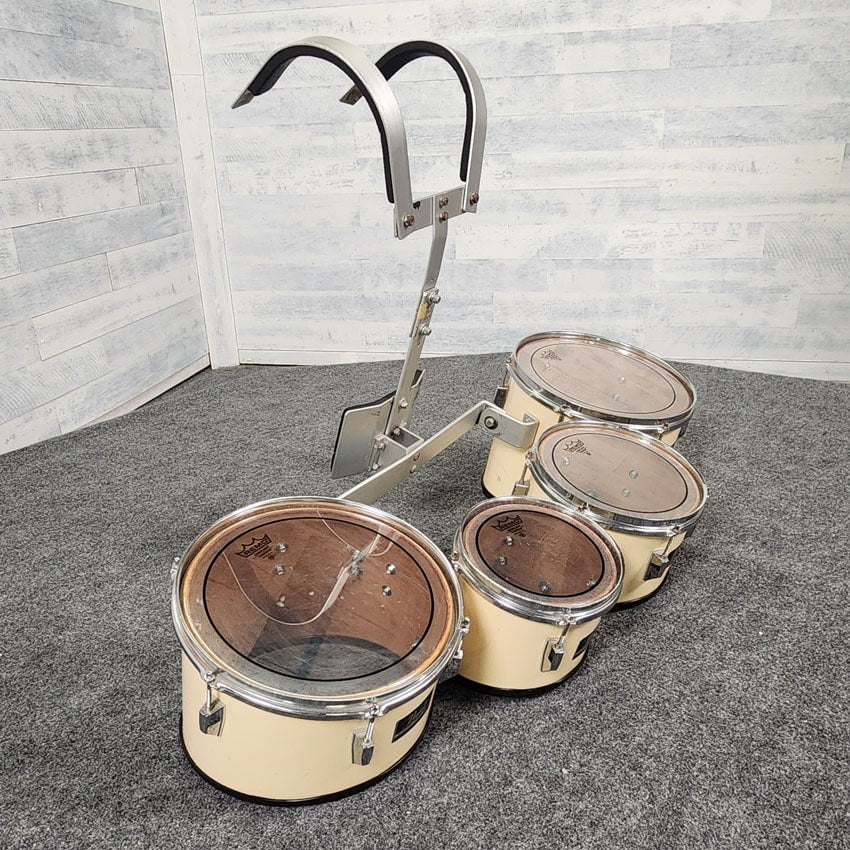 Used Pearl Marching Percussion Quad Tenor Drums w/Carrier - Fair - Drum Center Of Portsmouth