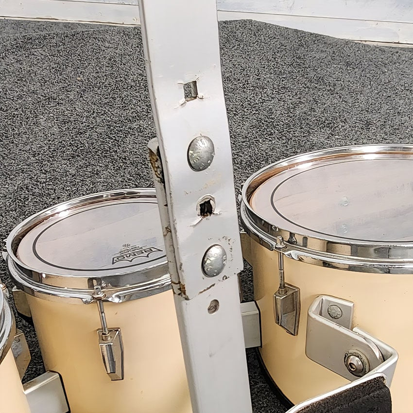 Used Pearl Marching Percussion Quad Tenor Drums w/Carrier - Fair - Drum Center Of Portsmouth
