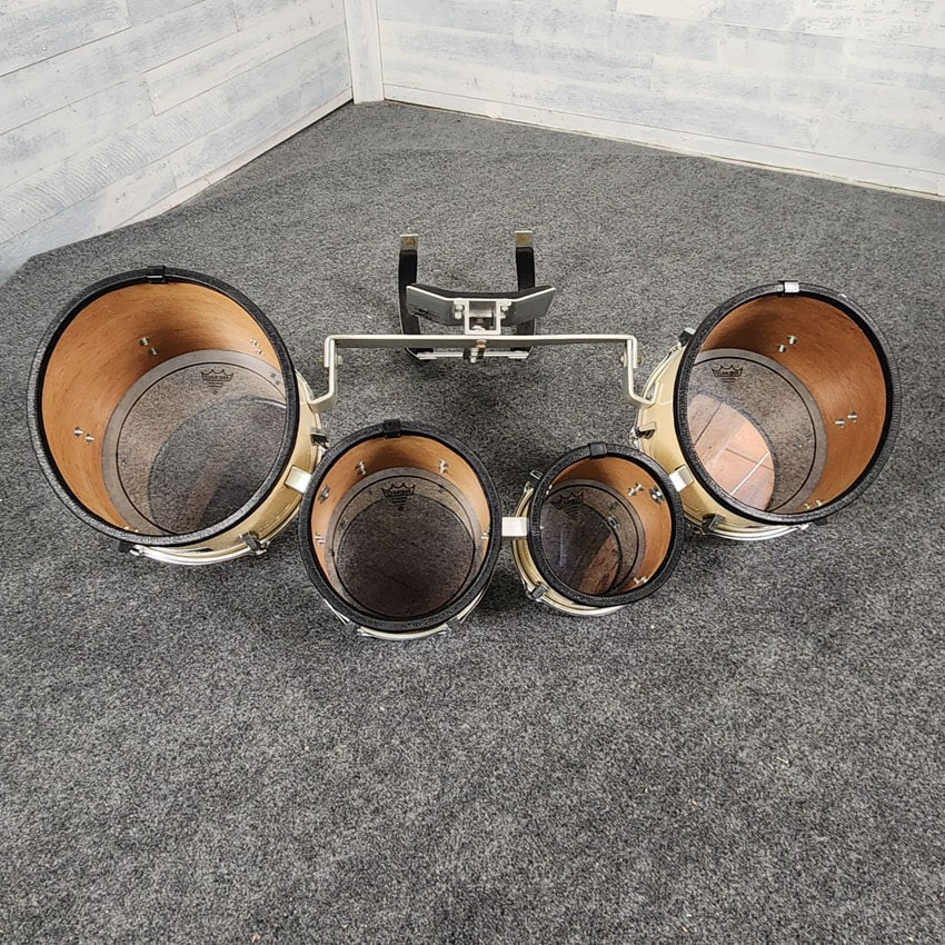 Used Pearl Marching Percussion Quad Tenor Drums w/Carrier - Fair - Drum Center Of Portsmouth