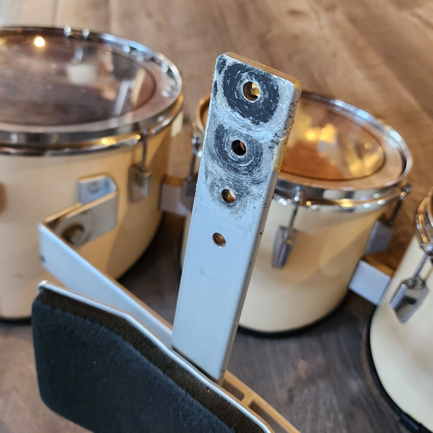 Used Pearl Marching Percussion Quad Tenor Drums w/Carrier - Fair - Drum Center Of Portsmouth