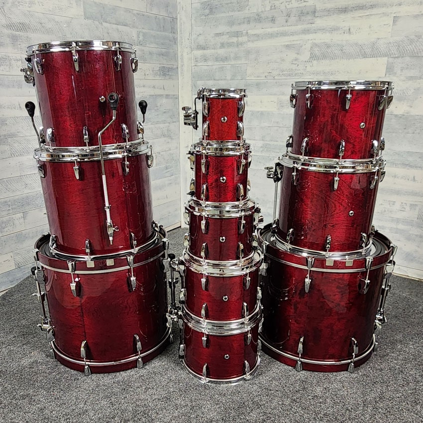 Used Pearl Session Studio 11pc Drum Set Wine Red - Good - Drum Center Of Portsmouth