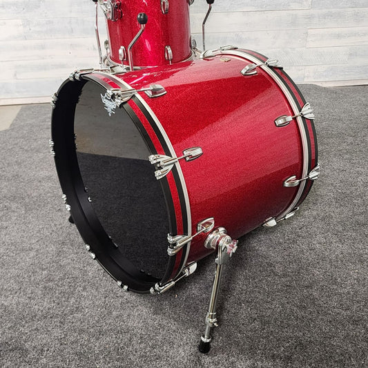 Used Ludwig Classic Maple 5pc Drum Set Red Sparkle - Good - Drum Center Of Portsmouth