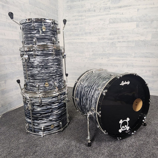 Used Ludwig Classic Maple 4pc Drum Set Vintage Black Oyster - Fair - Drum Center Of Portsmouth