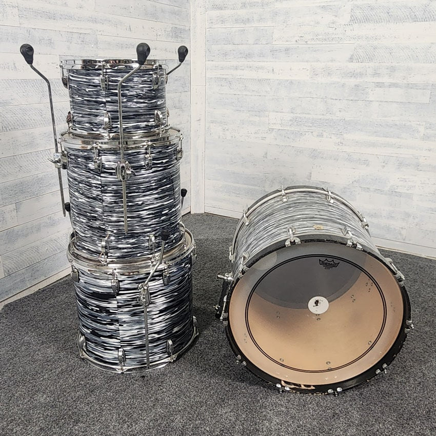 Used Ludwig Classic Maple 4pc Drum Set Vintage Black Oyster - Fair - Drum Center Of Portsmouth