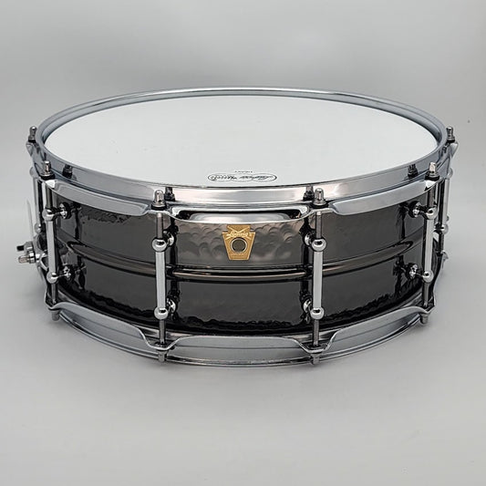 Used Ludwig Black Beauty Snare Drum 14x5 Hammered w/Tube Lugs - Very Good - Drum Center Of Portsmouth