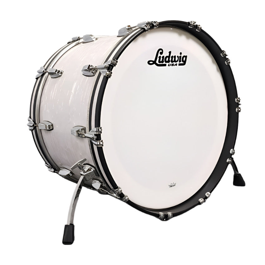 Used Ludwig Classic Maple Bass Drum 22x14 70s White Marine Pearl - Excellent - Drum Center Of Portsmouth
