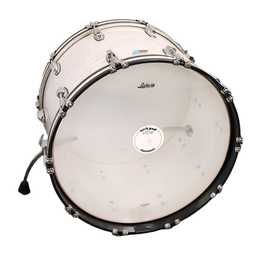 Used Ludwig Classic Maple Bass Drum 22x14 70s White Marine Pearl - Excellent - Drum Center Of Portsmouth