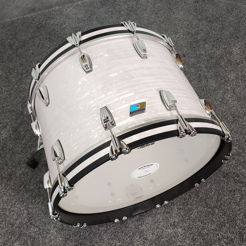 Used Ludwig Classic Maple Bass Drum 22x14 70s White Marine Pearl - Excellent - Drum Center Of Portsmouth