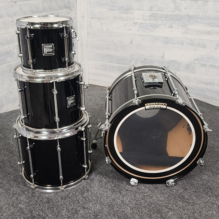 Used Sonor HiLite 4pc Drum Set Black - Good - Drum Center Of Portsmouth