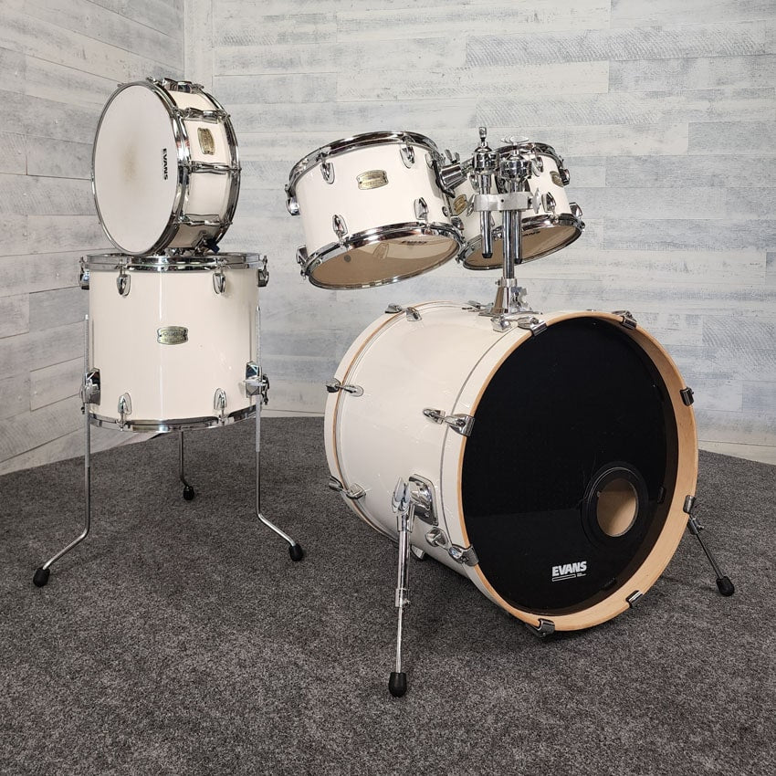 Used Yamaha Stage Custom 5pc Drum Set Pure White - Good - Drum Center Of Portsmouth