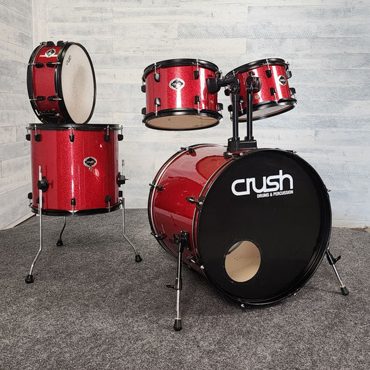 Used Crush 5pc Drum Set Red Sparkle - Good - Drum Center Of Portsmouth