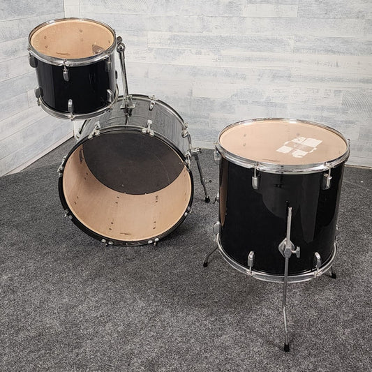 Used Groove Percussion 3pc Drum Set Black Wrap - Fair - Drum Center Of Portsmouth