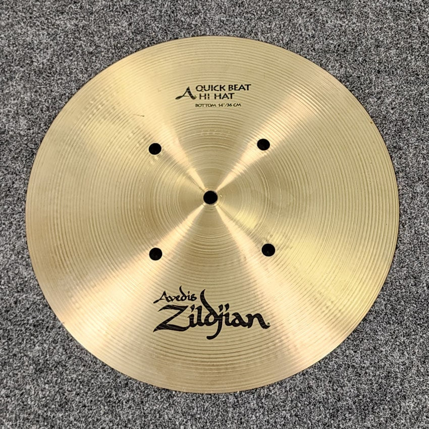 Used Zildjian Quick Beat Hi Hat Cymbal BOTTOM ONLY 14" 1481g - Very Good - Drum Center Of Portsmouth