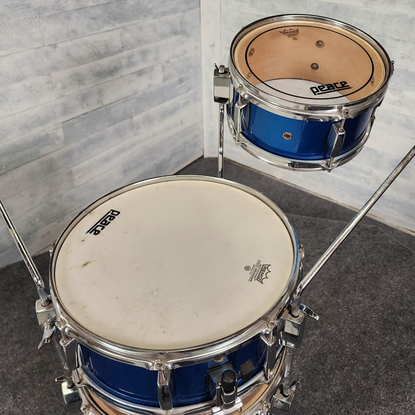 Used Peace 3pc Cocktail Drum Set Shell Pack Blue - Good - Drum Center Of Portsmouth