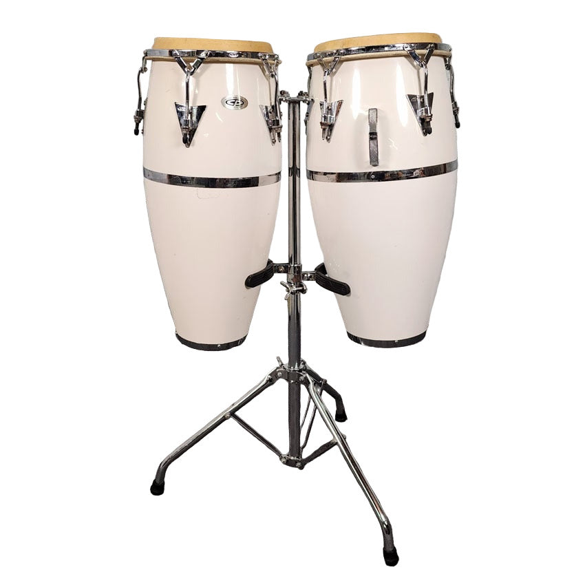 Used CP Cosmic Percussion Fiberglass Conga Pair 10" & 11" w/Stand - Good - Drum Center Of Portsmouth