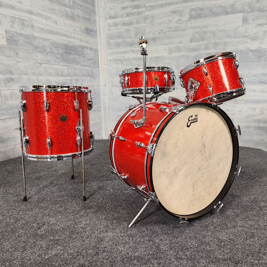Used Vintage Gretsch Progressive Jazz Drum Set 1960s Tangerine - Very Good - Drum Center Of Portsmouth