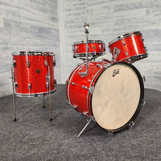 Used Vintage Gretsch Progressive Jazz Drum Set 1960s Tangerine - Very Good - Drum Center Of Portsmouth
