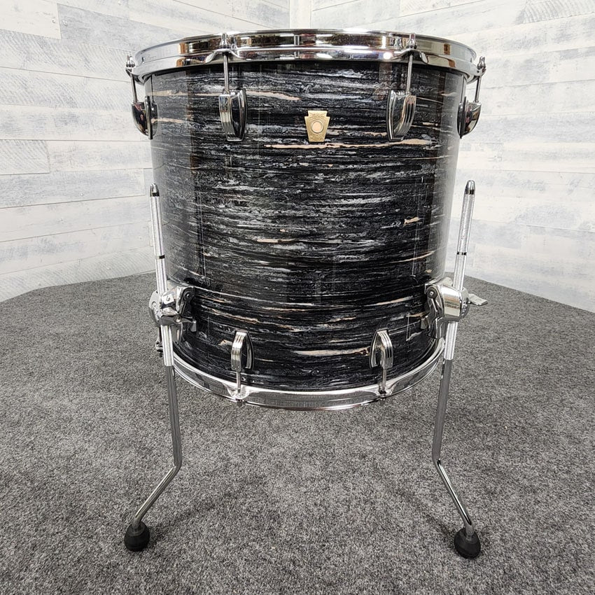 Used Ludwig Classic Maple Floor Tom 18x16 Vintage Black Oyster - Excellent - Drum Center Of Portsmouth