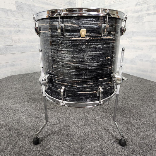 Used Ludwig Classic Maple Floor Tom 18x16 Vintage Black Oyster - Excellent - Drum Center Of Portsmouth