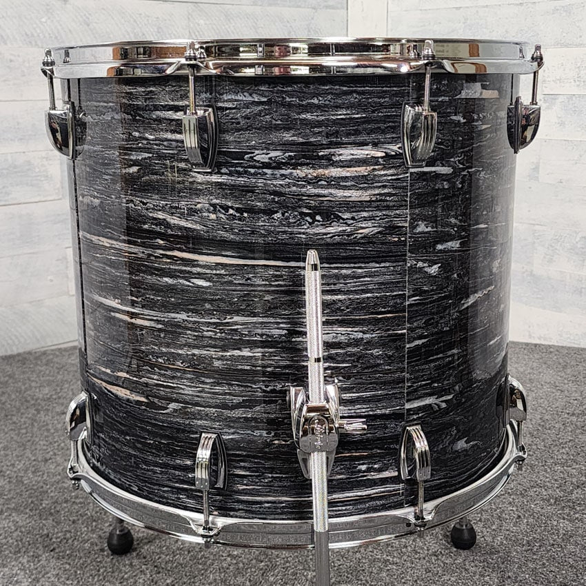 Used Ludwig Classic Maple Floor Tom 18x16 Vintage Black Oyster - Excellent - Drum Center Of Portsmouth