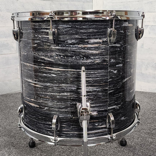 Used Ludwig Classic Maple Floor Tom 18x16 Vintage Black Oyster - Excellent - Drum Center Of Portsmouth