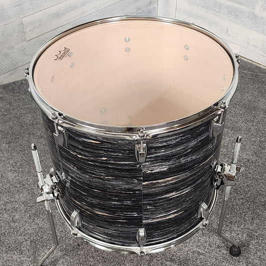 Used Ludwig Classic Maple Floor Tom 18x16 Vintage Black Oyster - Excellent - Drum Center Of Portsmouth
