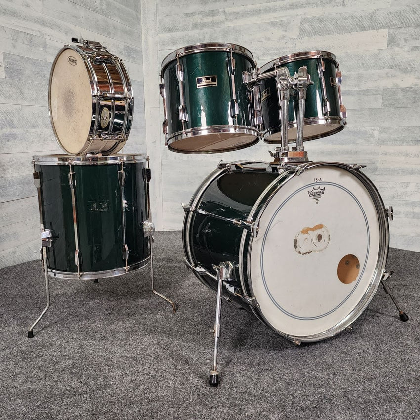 Used Pearl Export 5pc Drum Set Forest Green - Fair - Drum Center Of Portsmouth