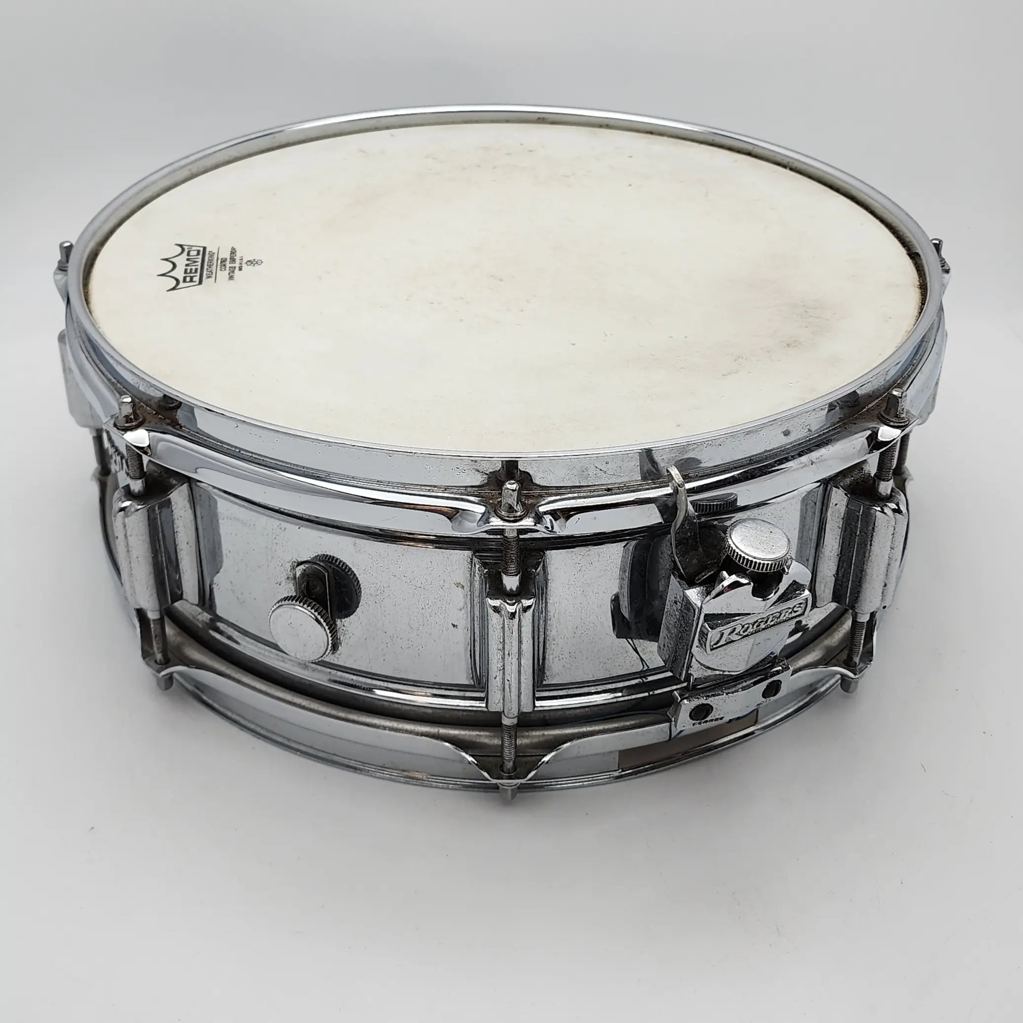 Used Vintage Rogers Powertone Snare Drum 14x5 - Fair - Drum Center Of Portsmouth