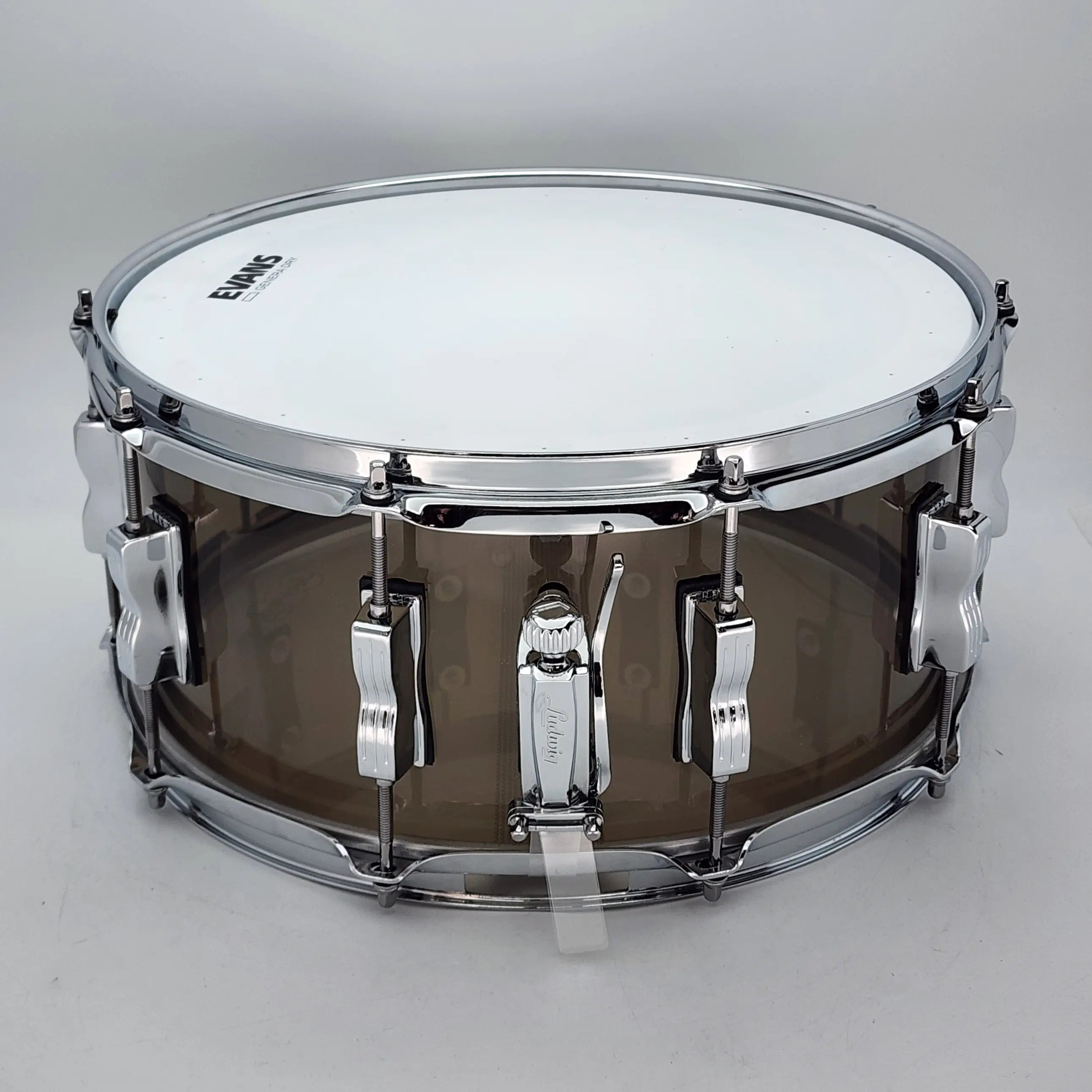 Used Ludwig Vistalite Snare Drum 14x6.5 Smoke - Excellent - Drum Center Of Portsmouth