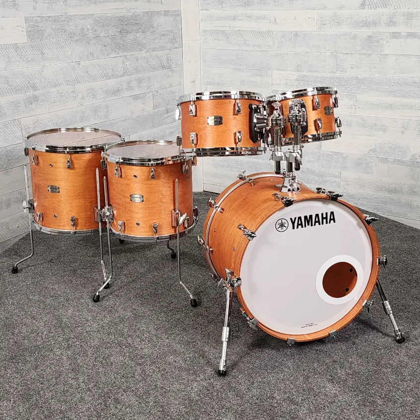 Used Yamaha Absolute Hybrid Maple 5pc Drum Set Vintage Natural - Very Good - Drum Center Of Portsmouth