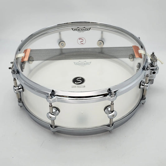 Used Sugar Percussion Acrylic Snare Drum 14x5 Frosted - Very Good - Drum Center Of Portsmouth