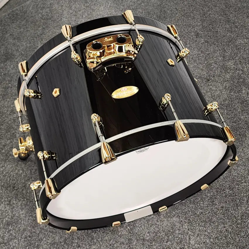 Pearl Masterworks 8pc Drum Set Piano Black w/Gold Hardware - Excellent - Drum Center Of Portsmouth