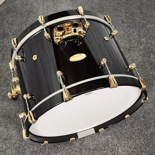 Pearl Masterworks 8pc Drum Set Piano Black w/Gold Hardware - Excellent - Drum Center Of Portsmouth