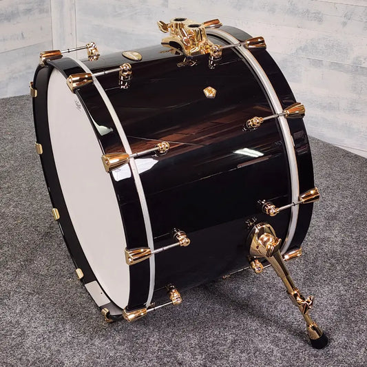 Pearl Masterworks 8pc Drum Set Piano Black w/Gold Hardware - Excellent - Drum Center Of Portsmouth