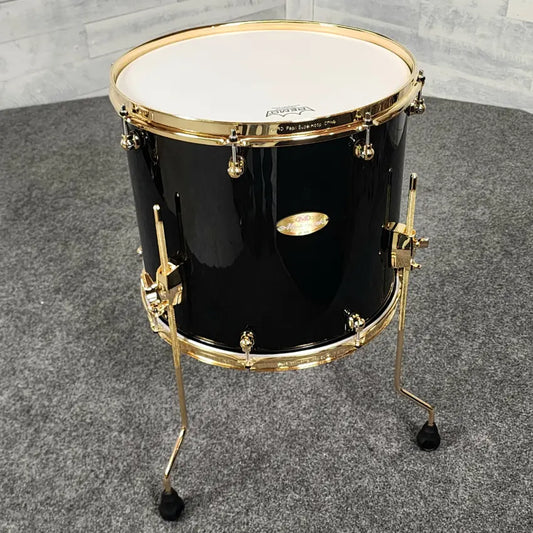 Pearl Masterworks 8pc Drum Set Piano Black w/Gold Hardware - Excellent - Drum Center Of Portsmouth