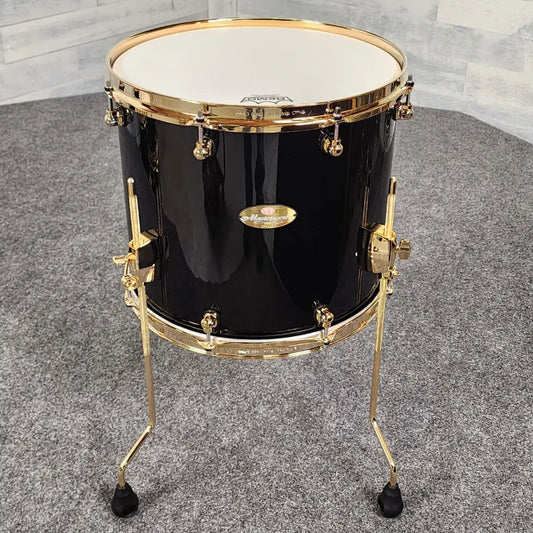 Pearl Masterworks 8pc Drum Set Piano Black w/Gold Hardware - Excellent - Drum Center Of Portsmouth