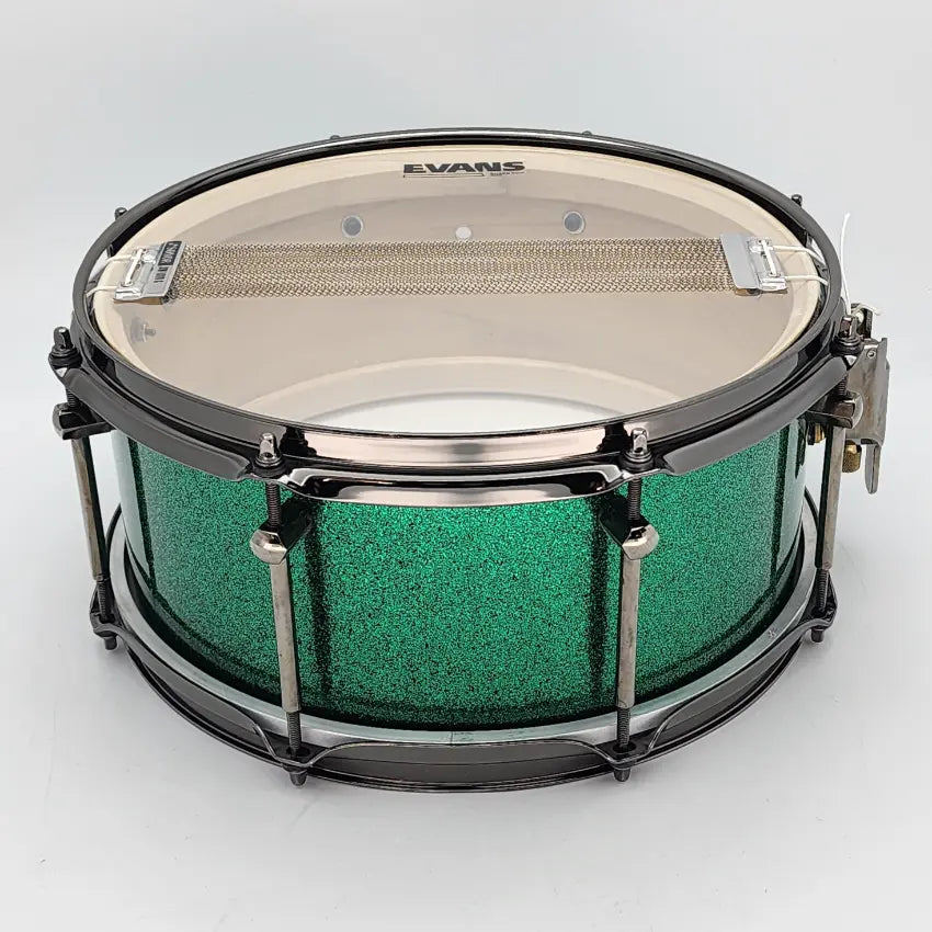 Used Noble & Cooley SS Classic Tulip Snare Drum 13x6 Green Sparkle - Very Good - Drum Center Of Portsmouth
