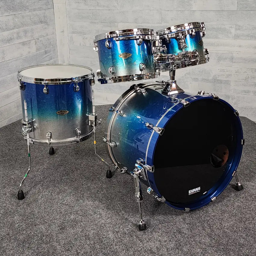 Used Tama Starclassic Walnut/Birch 4pc Drum Set Molten Blue Ice Fade - Good - Drum Center Of Portsmouth