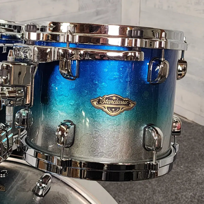 Used Tama Starclassic Walnut/Birch 4pc Drum Set Molten Blue Ice Fade - Good - Drum Center Of Portsmouth