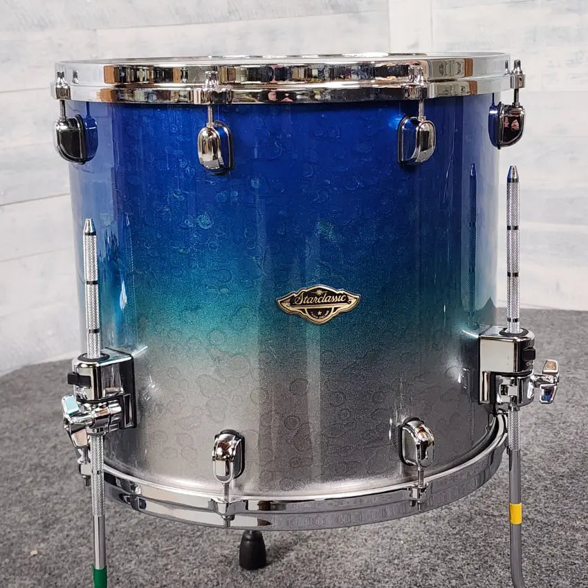 Used Tama Starclassic Walnut/Birch 4pc Drum Set Molten Blue Ice Fade - Good - Drum Center Of Portsmouth