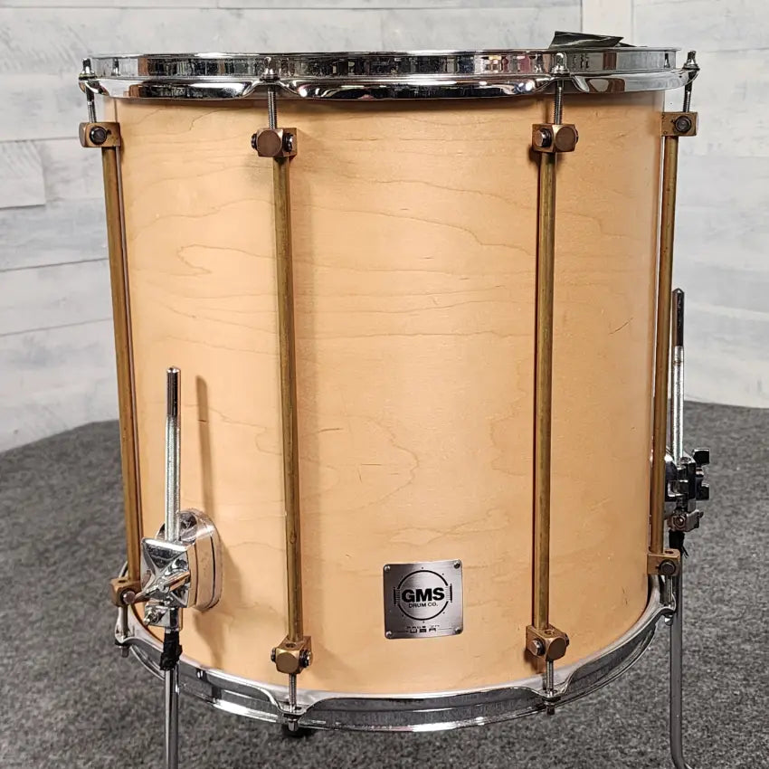 Used GMS Grand Master 4pc Drum Set Satin Natural w/Raw Brass Hw - Very Good - Drum Center Of Portsmouth