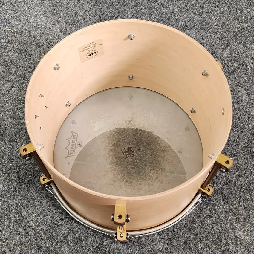 Used GMS Grand Master 4pc Drum Set Satin Natural w/Raw Brass Hw - Very Good - Drum Center Of Portsmouth