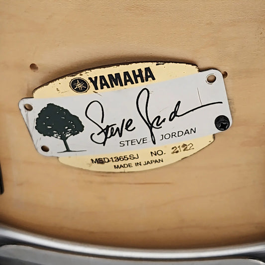 Used Yamaha Steve Jordan Signature Snare Drum 13x6.5 Satin Natural - Fair - Drum Center Of Portsmouth