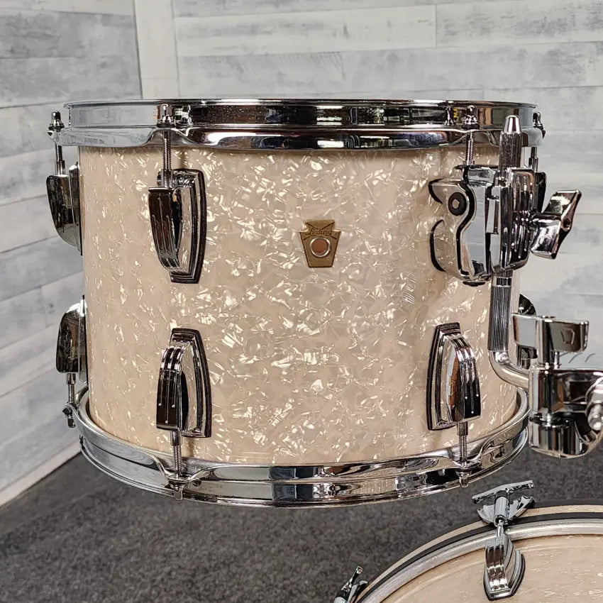 Used Ludwig Legacy Maple 3pc Drum Set Vintage White Marine - Very Good - Drum Center Of Portsmouth
